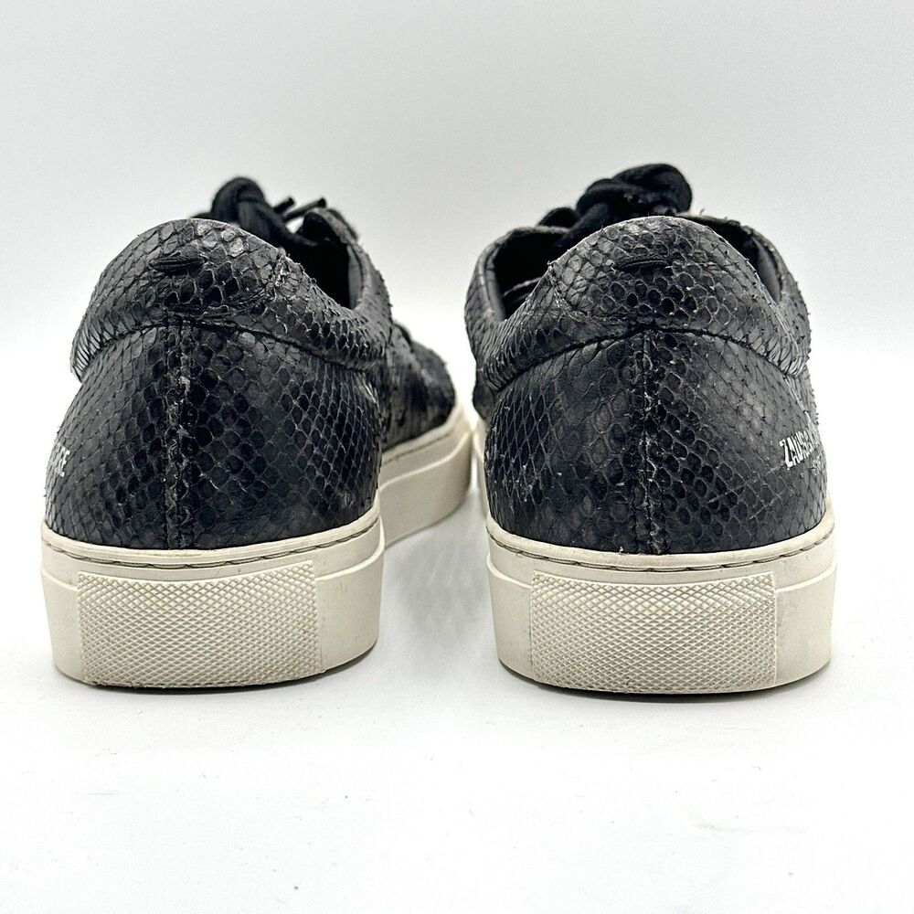 ZADIG & VOLTAIRE Shoes Black Python Snake Skin Leather Sneakers Size 41 / US 10 - Picture 7 of 11